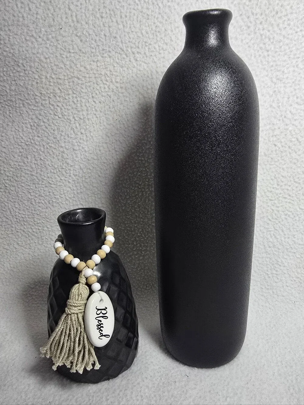 Black Decorative Ceramic Vases Set - Modern Home Accents